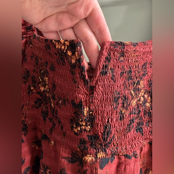 Free People Women's Jaymes Midi Dress floral full sleeve puff - Picture 5 of 8